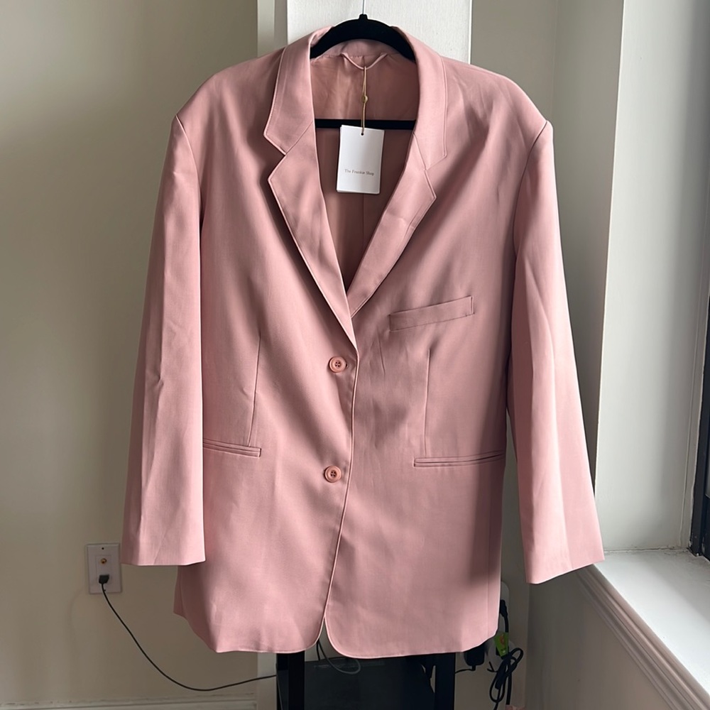 RESERVED - NWT Frankie shop blush pink oversized blazer - Picture 5 of 15